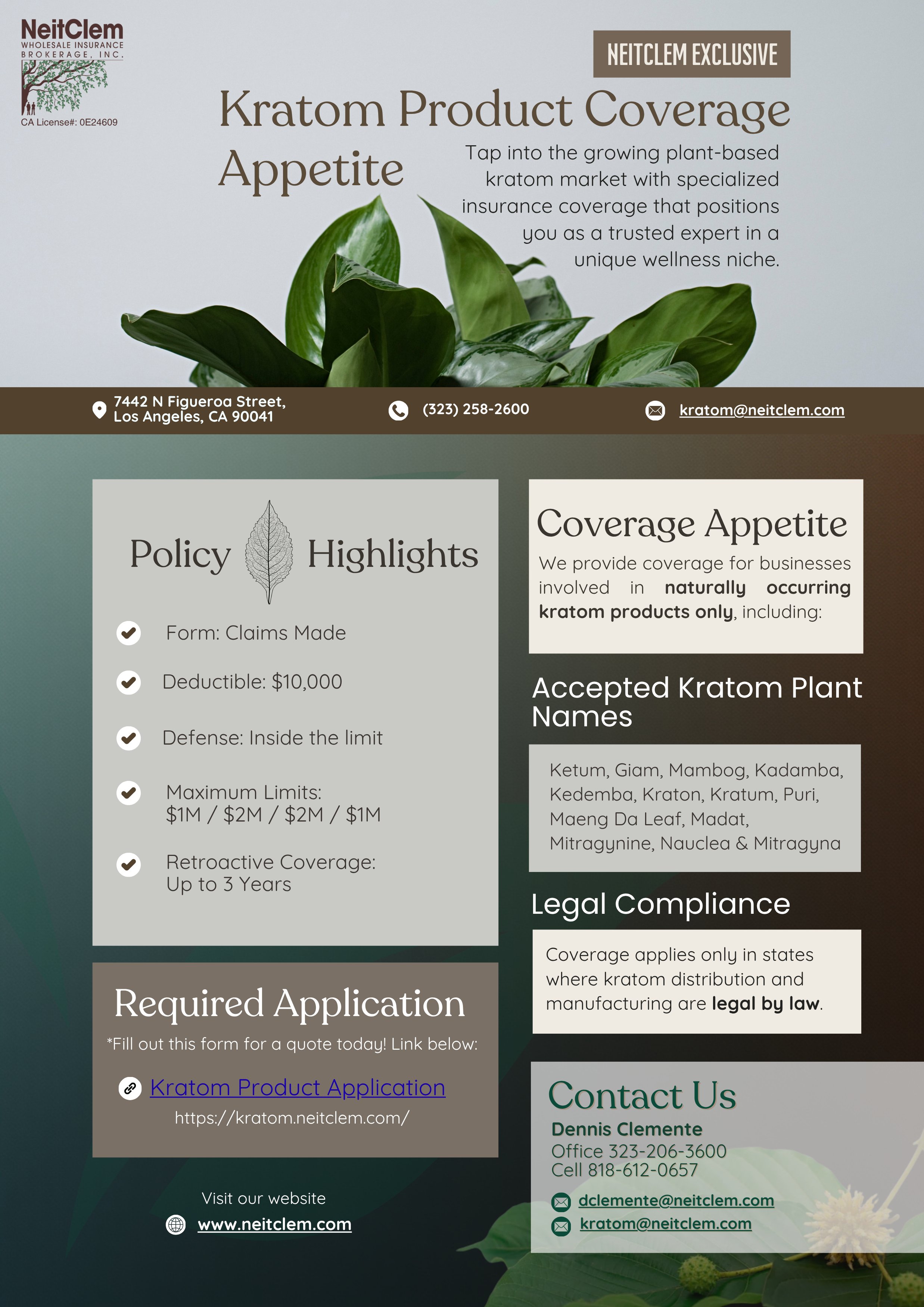 Kratom Product Coverage promotional flyer